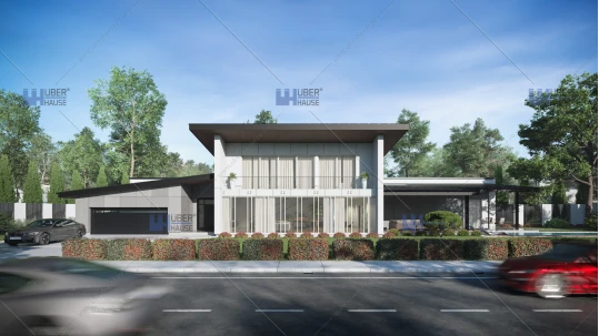 Proiect personalizat casa moderna cu garaj si piscina - Bucuresti
